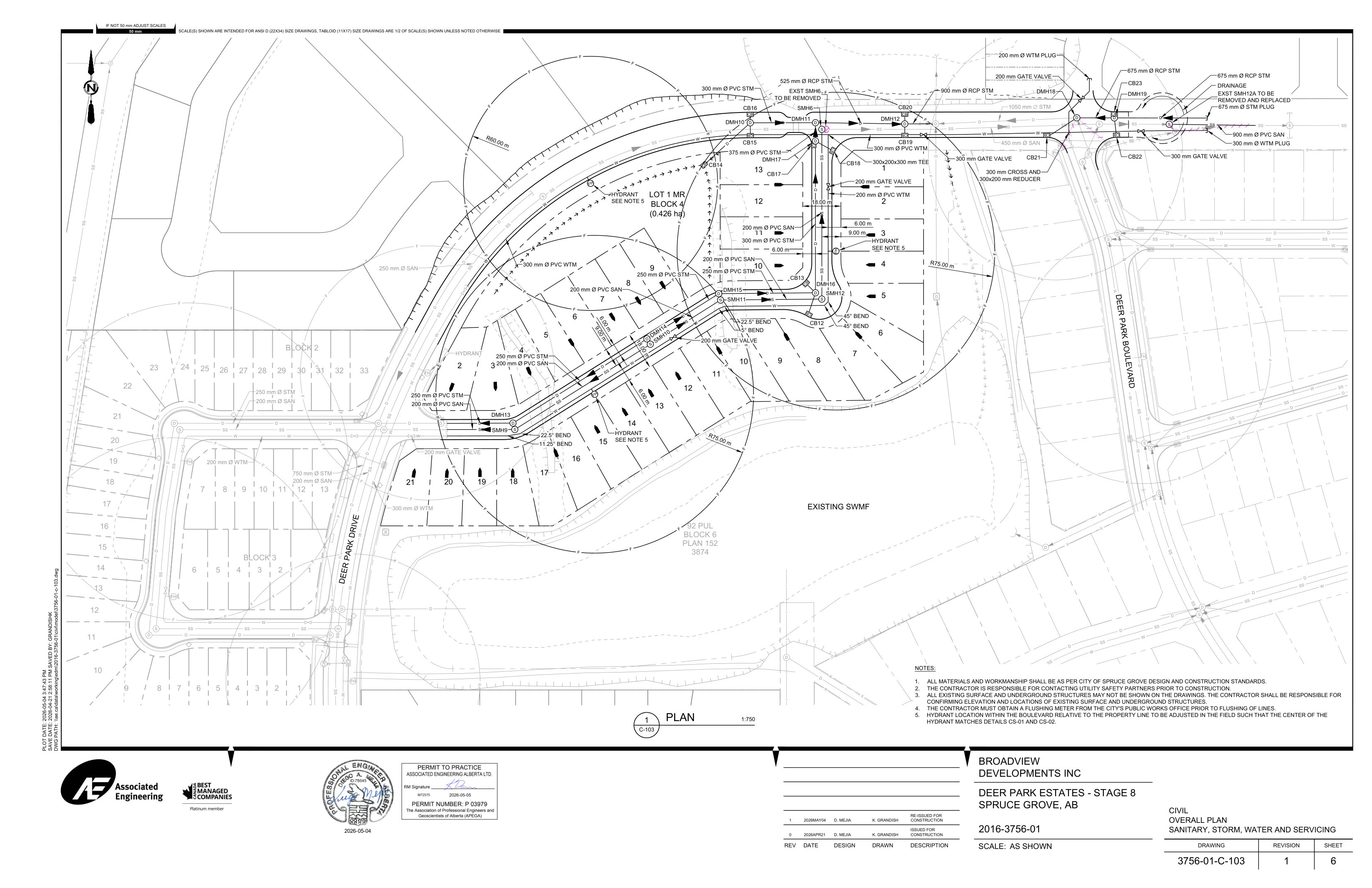 Servicing Plan — Sanitary, Storm & Water